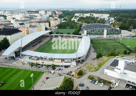 Vue depuis la tour du Stade Olympique d'Helsinki. Helsinki, Finlande Banque D'Images