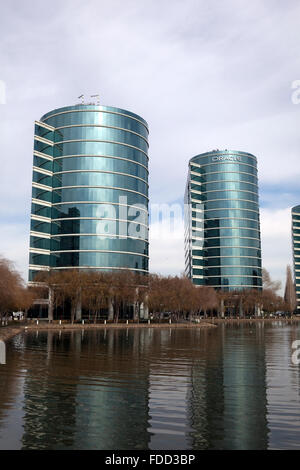 Vue d'Oracle au siège de Redwood City, Californie Banque D'Images