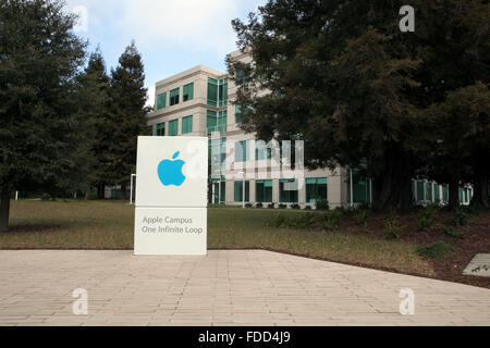 Une vue de l'administration centrale d'Apple à Cupertino, Californie Banque D'Images