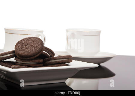 Petit-déjeuner thé et biscuit personne n Banque D'Images