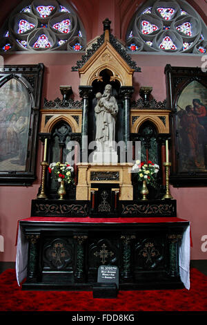 Saint Joseph Saint Finbarre's autel latéral de l'église cathédrale de la ville de Cork Irlande Irlande Banque D'Images