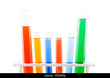 Les produits chimiques de laboratoire des sciences médicales Test Tube Rack Personne n Banque D'Images