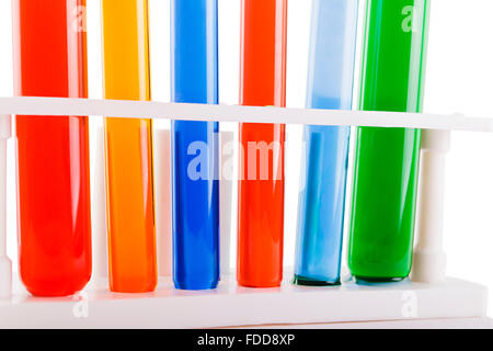 Les produits chimiques de laboratoire des sciences médicales Test Tube Rack Personne n Banque D'Images