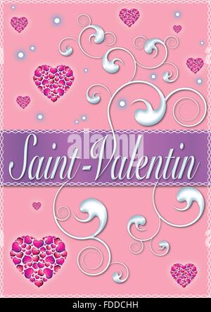 L'affiche de la fête de la Saint-Valentin en français Illustration de Vecteur