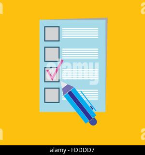 Presse-papiers avec des cases et un stylo Illustration de Vecteur