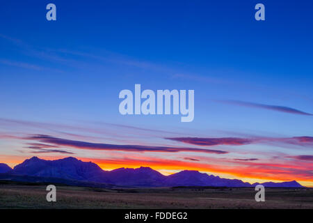 Coucher du soleil en Alberta Foothills country Banque D'Images