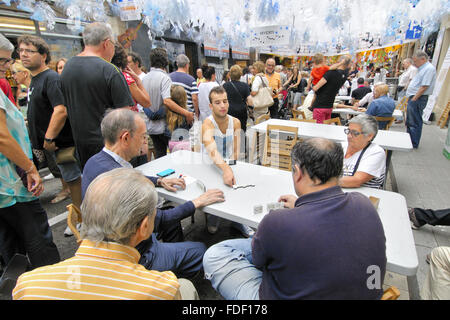 Août fêtes à Gracia. Barcelone, Catalogne, Espagne. Banque D'Images