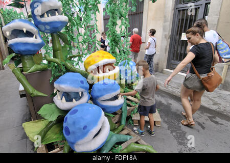 Août fêtes à Gracia. Barcelone, Catalogne, Espagne. Banque D'Images