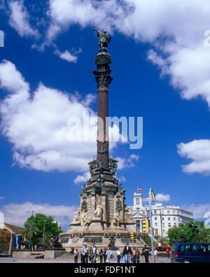 Statue de Columbus, Barcelone, Catalogne, Espagne Banque D'Images