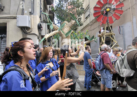 Août fêtes à Gracia. Barcelone, Catalogne, Espagne. Banque D'Images