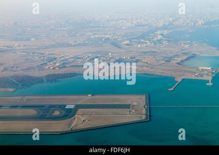 Une vue aérienne de l'Aéroport International Hamad, Doha, Qatar Banque D'Images