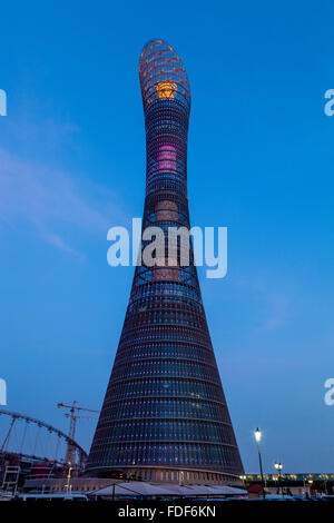 L'Aspire Tower (le flambeau) Doha, Doha, Qatar Banque D'Images