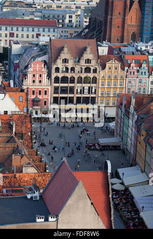 La Pologne, la ville de Wroclaw, la place de la vieille ville d'en haut Banque D'Images