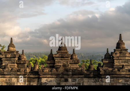 Temple bouddhiste Borobudur, Yogyakarta, Java, Indonésie, Asie Banque D'Images