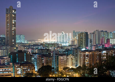 Hong Kong downtown at night Banque D'Images