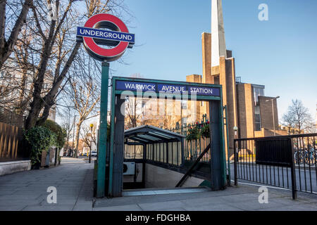 La station de métro Warwick Avenue, Londres Banque D'Images