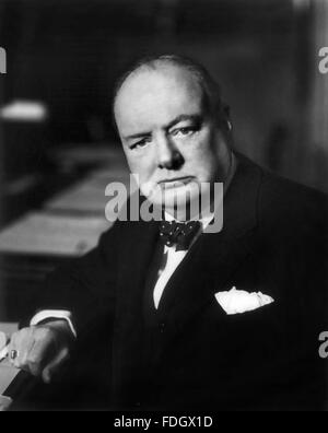 Winston Churchill. Portrait du Premier ministre britannique, Sir Winston Churchill, c.1941 Banque D'Images