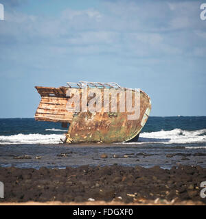 Vue sur place d'un naufrage au Cap Vert. Banque D'Images