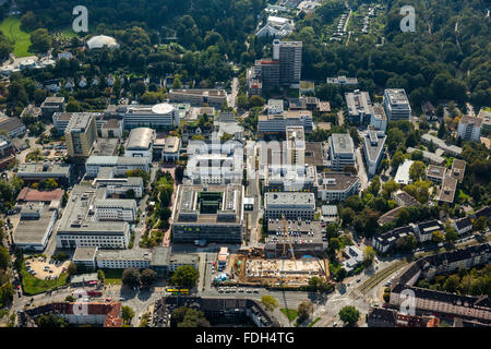 Vue aérienne, l'Hôpital universitaire d'Essen, hôpital, hôpital, Essen, Ruhr, Rhénanie du Nord-Westphalie, Allemagne, Europe, vue aérienne, Banque D'Images