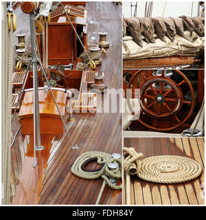 Détails d'un voilier de style ancien Banque D'Images