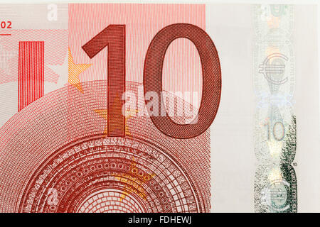Dix euros . close up. Banque D'Images