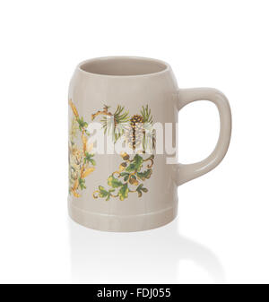 Vieux tankard isolé sur fond blanc Banque D'Images