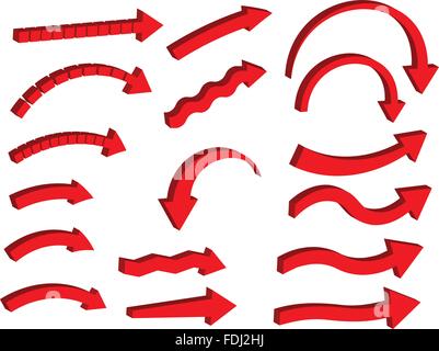 3-D de vecteur ensemble flèche Illustration de Vecteur