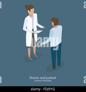 Doctor talking with patient Illustration de Vecteur