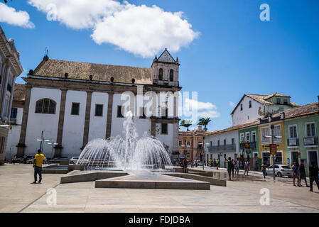 L'architecture coloniale portugaise, Praca de Se, Salvador, Bahia, Brésil Banque D'Images