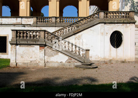 Escalier du Château, Château Ploskovice - célèbre château baroque Banque D'Images