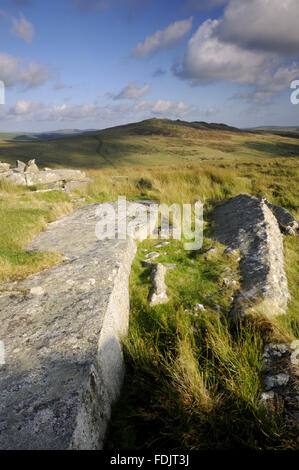 Les affleurements de granit de Tor, Bodmin Moor, North Cornwall. La région s'élève à la deuxième plus haut point à Cornwall, et a été donné par Sir Richard Onslow avec la 43e Division (Wessex) comme un mémorial à ses hommes qui sont morts dans la Deuxième Guerre mondiale. Banque D'Images