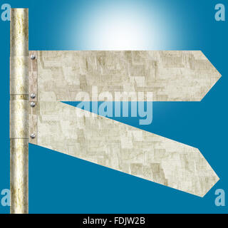 2 vide du panneau de signalisation directionnelle Banque D'Images