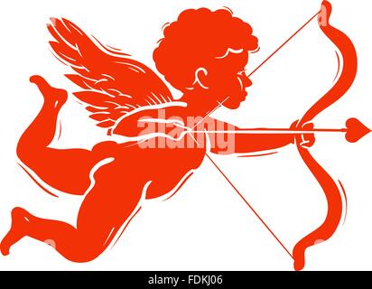 Silhouette de Cupidon. Vector illustration Illustration de Vecteur
