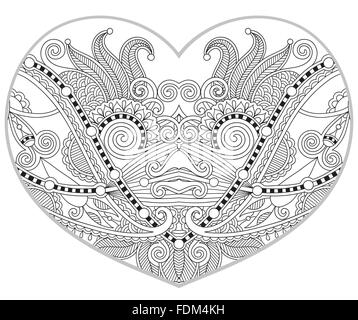 Motif en forme de coeur pour les adultes et les enfants plus âgés Coloring Book Illustration de Vecteur