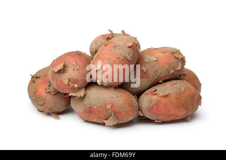 Tas de pommes rouges frais Raya sur fond blanc Banque D'Images