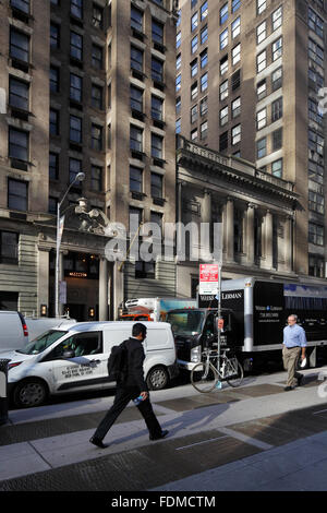 New York, USA, reflets de lumière sur les bâtiments anciens Banque D'Images