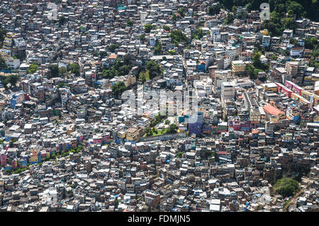 Da Favela Rocinha - Vue du haut de la favela Vidigal Banque D'Images