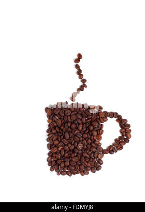 Portrait d'une tasse de café fait de grains de café Banque D'Images