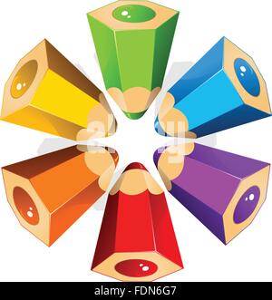 Crayons de couleur star Illustration de Vecteur