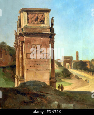 Rome l'Arc de Constantin - Rome Arc de Constantin en 1843 Jules Coignet 1798-1860 Français France Banque D'Images