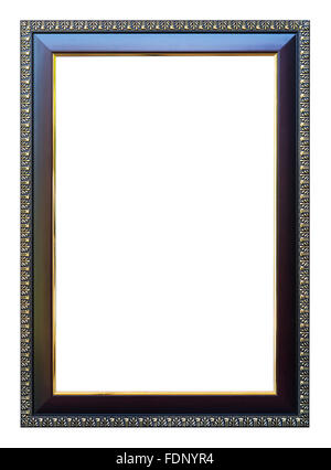Taille 8 X 12 couleur chêne foncé avec garniture d'or isolé sur fond blanc. Banque D'Images