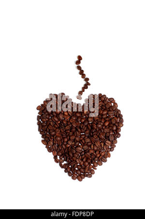 Portrait d'un amoureux de café Coeur de grains de café Banque D'Images