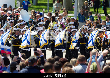 Sébastopol / Crimée - 9 mai 2015 : Parade en l'honneur du 70e anniversaire du Jour de la Victoire, le 9 mai 2015 à Sébastopol Banque D'Images