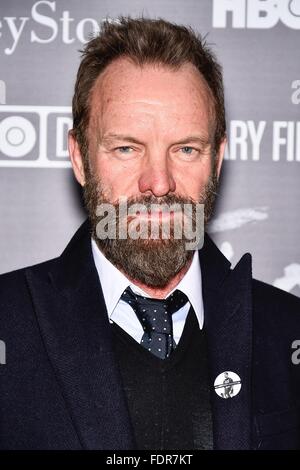 New York, NY, USA. 1er février, 2016. Arrivées à Sting pour JIM : L'HISTOIRE DE JAMES FOLEY HBO, une Premiere sur Time Warner Center, New York, NY Le 1 février 2016. Crédit : Steven Ferdman/Everett Collection/Alamy Live News Banque D'Images