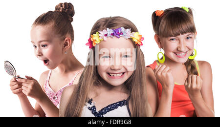 Groupe de petits happy girls Banque D'Images