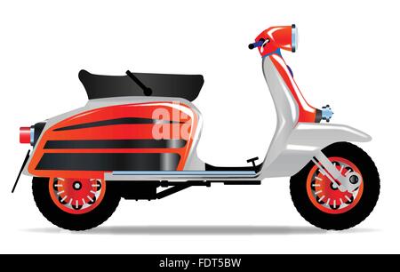 Un typique style 1960 scooter sur un fond blanc Illustration de Vecteur