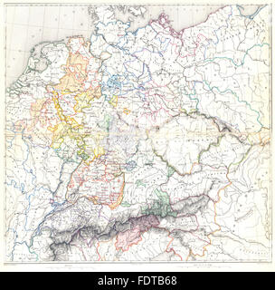 Allemagne médiatisation : Carte générale de l'Allemagne en 1789, 1859 carte antique Banque D'Images