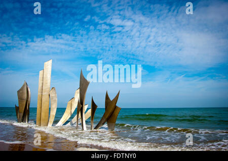 - Anibre Braves Leas Bannon sculptures sur Omaha Beach - Normandie France Banque D'Images