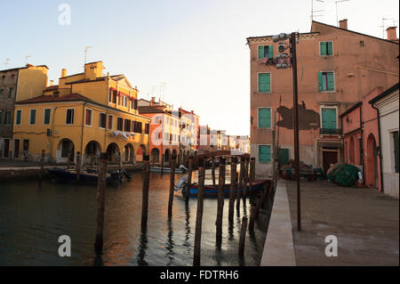 Avis de Chioggia, petite ville dans la lagune de Venise Banque D'Images