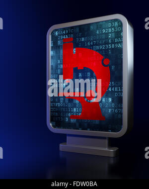 Science concept : Microscope sur fond de panneaux Banque D'Images